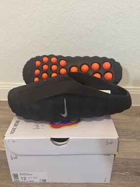 Nike Mind 001 Slides Black Orange with Box - White with Black Label